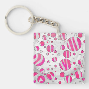 Shock rosa och White Zebra Polka dots