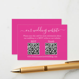Shock rosa om minimalistisk 2 QR-Bröllop OSA Tilläggskort