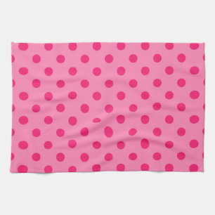 Shock rosa om utformningen av Polka dots Mönster Kökshandduk