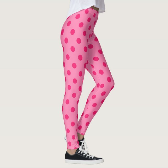 Shock rosa om utformningen av Polka dots Mönster Leggings (Skapare uppladdad)