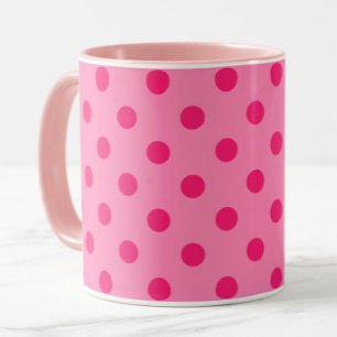 Shock rosa om utformningen av Polka dots Mönster Mugg