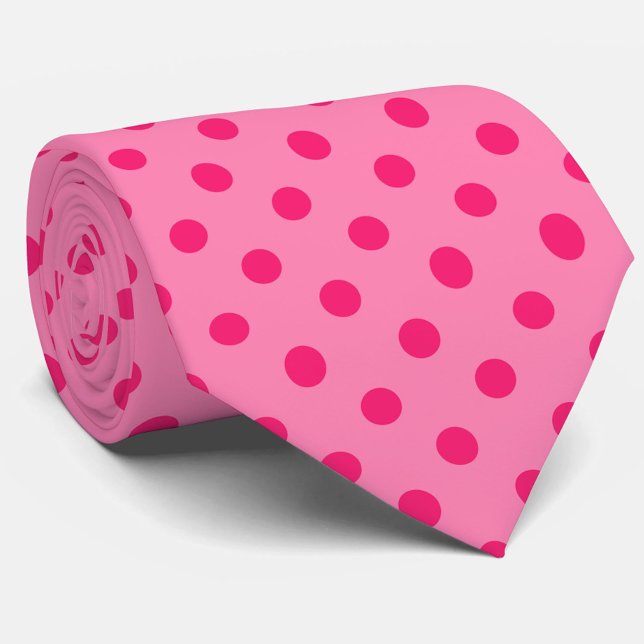 Shock rosa om utformningen av Polka dots Mönster Slips (Skapare uppladdad)