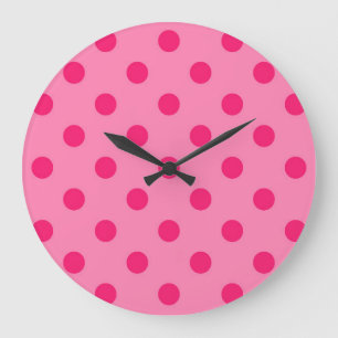 Shock rosa om utformningen av Polka dots Mönster Stor Klocka