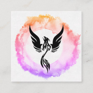 *~* Shock rosa Ombre Black Phoenix Ring of Fire Fyrkantigt Visitkort