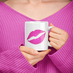 Shock rosa Ombre Lipstick Kiss Kaffemugg