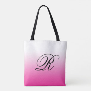 Shock rosa Ombre över valfri Färg med Monogram Tygkasse