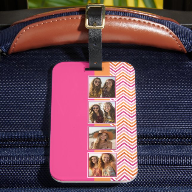 Shock rosa Orange 4 Fotokollage Bagagebricka (Framsida Insitu 2)