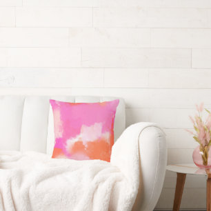 Shock rosa Orange Abstrakt Dekorativ kudde