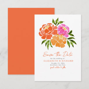 Shock rosa Orange Bouquet Blommigt, sommartid Spara Datumet