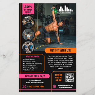 Shock rosa Orange Speciellt erbjudande Marknadsför Flygblad