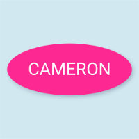 Shock rosa Oval Namn bricka Badge Pin eller Magnet