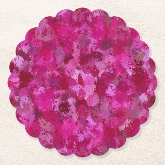 Shock rosa Paint Bollar Underlägg Papper (Framsida)