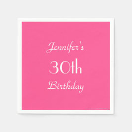 Shock rosa Pappra blöjor, 30års födelsedag Party Pappersservett