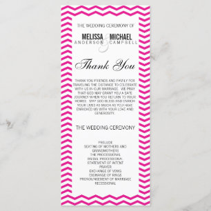 Shock rosa Perfekt Chevron/Zig Zag-Bröllopsprogram Program