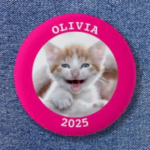 Shock rosa Personlig Round Photo Ram