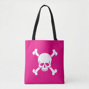 shock rosa Pirat, Skull och korsben, flagga Tygkasse