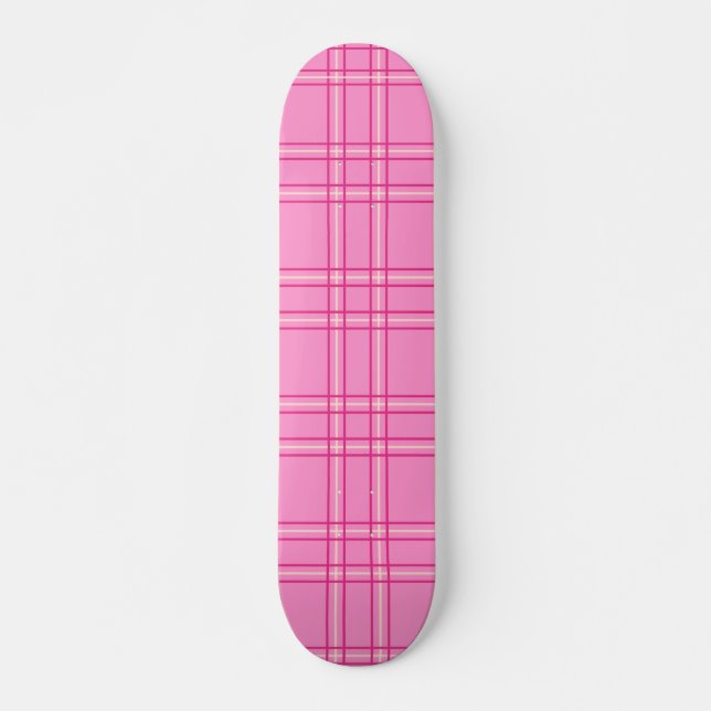 Shock rosa Play Tartan Mini Skateboard Bräda 18,5 Cm (Framsida)