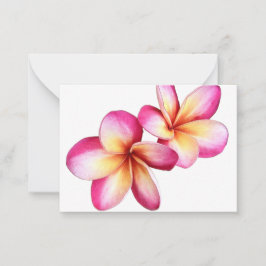 Shock rosa Plumeria Blooms - platta anteckningskor Anteckningskort