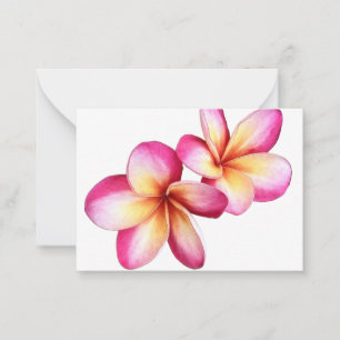 Shock rosa Plumeria Blooms - platta anteckningskor Anteckningskort