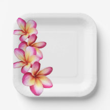 Shock rosa Plumeria Papper Plate