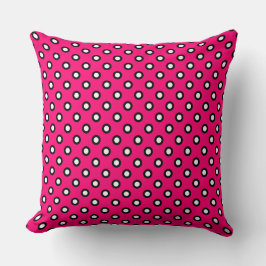 Shock rosa Polka Dot Exdoor Dekorativ kudde
