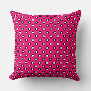 Shock rosa Polka Dot Exdoor Dekorativ kudde