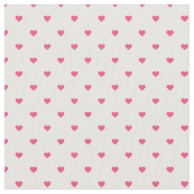 Shock rosa Polka Dot Hearts Tyg (Närbild)