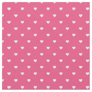 Shock rosa Polka Dot Hearts Tyg