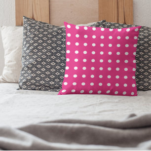 Shock rosa Polka Dot Mönster Kudde