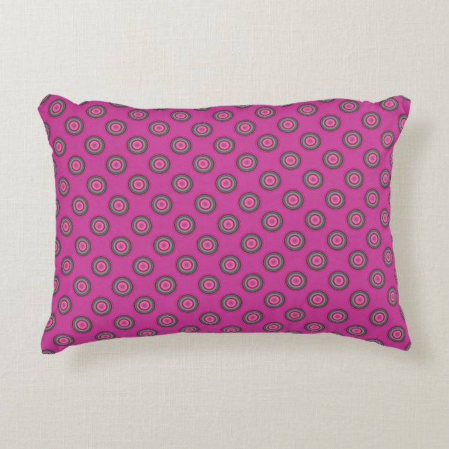 Shock rosa Polka Dot Mönster Prydnadskudde (Framsidan)