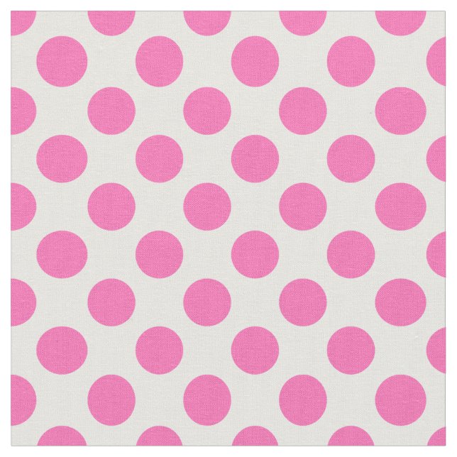 Shock rosa Polka Dot Tyg (Närbild)