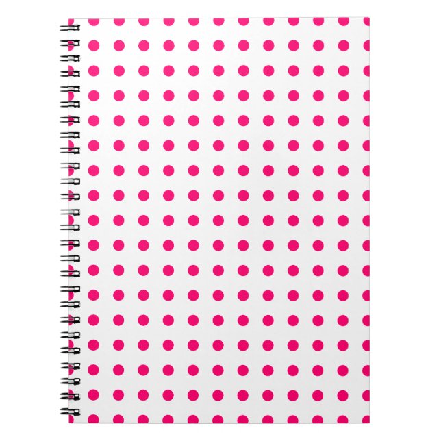 Shock rosa Polka dots Anteckningsbok (Framsidan)