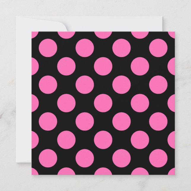 Shock rosa Polka dots Inbjudningar (Framsida)