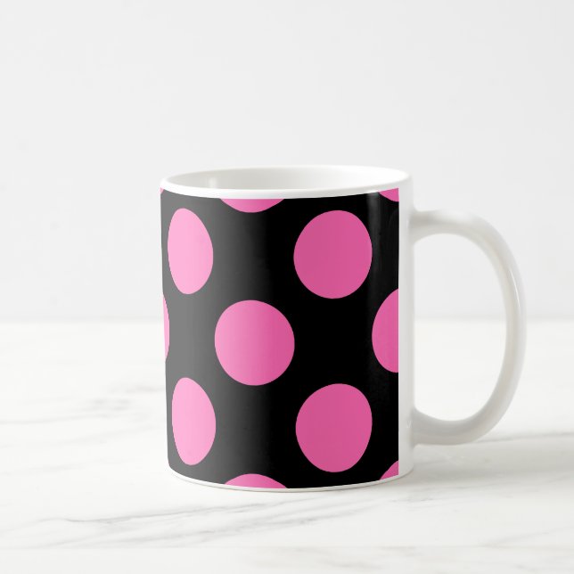 Shock rosa Polka dots Kaffemugg (Höger)