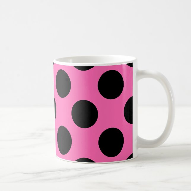 Shock rosa Polka dots Kaffemugg (Höger)