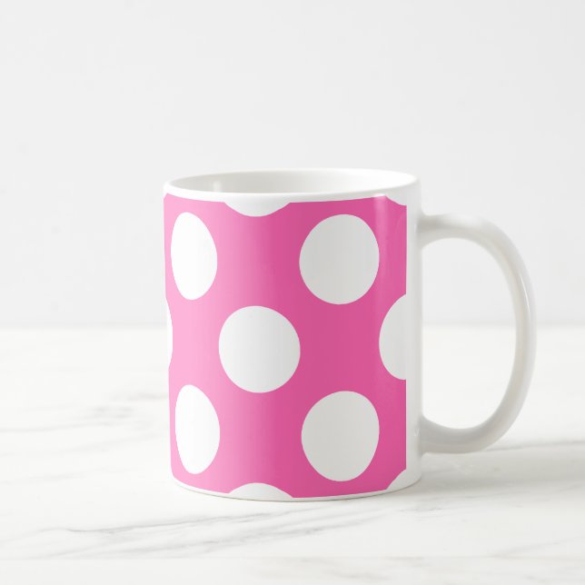 Shock rosa Polka dots Kaffemugg (Höger)