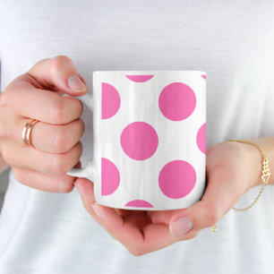 Shock rosa Polka dots Kaffemugg