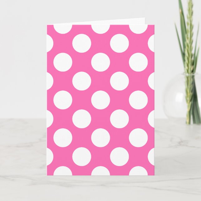 Shock rosa Polka dots Kort (Framsida)