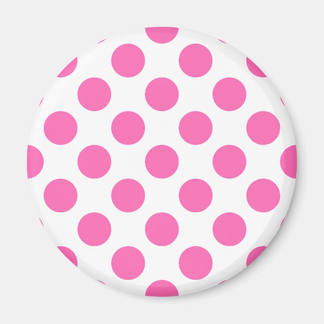 Shock rosa Polka dots Magnet (Framsidan)