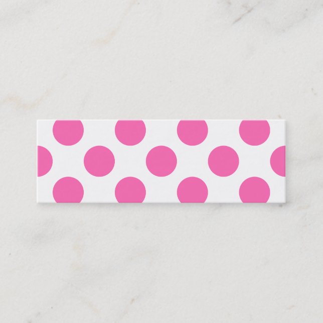 Shock rosa Polka dots Mini Visitkort (Framsida)