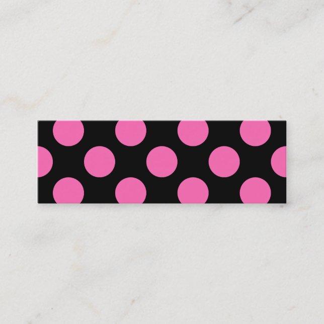 Shock rosa Polka dots Mini Visitkort (Framsida)