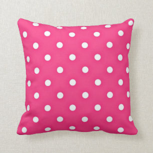 Shock rosa Polka dots Mönster Kudde