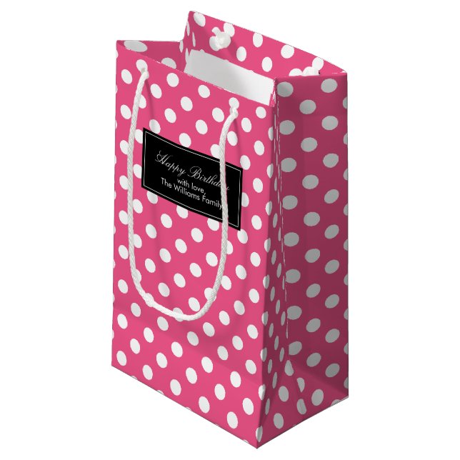 Shock rosa Polka dots Personlig (Framsidan Vinklad)