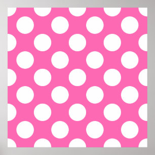 Shock rosa Polka dots Poster