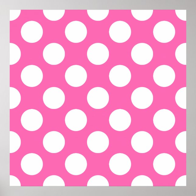 Shock rosa Polka dots Poster (Framsidan)