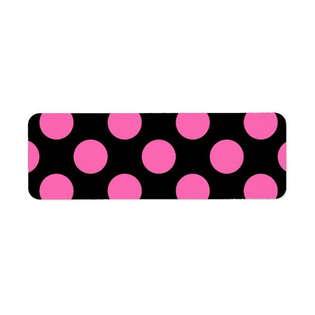 Shock rosa Polka dots Returadress Etikett (Framsidan)