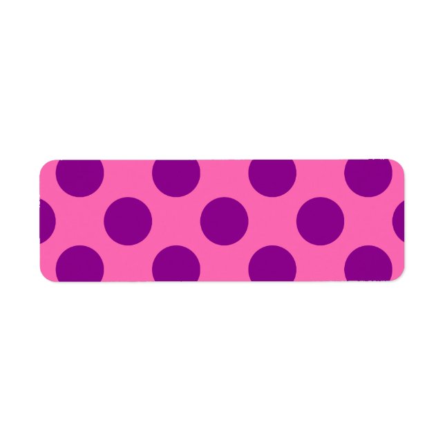 Shock rosa Polka dots Returadress Etikett (Framsidan)