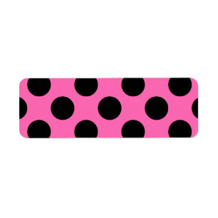 Shock rosa Polka dots Returadress Etikett