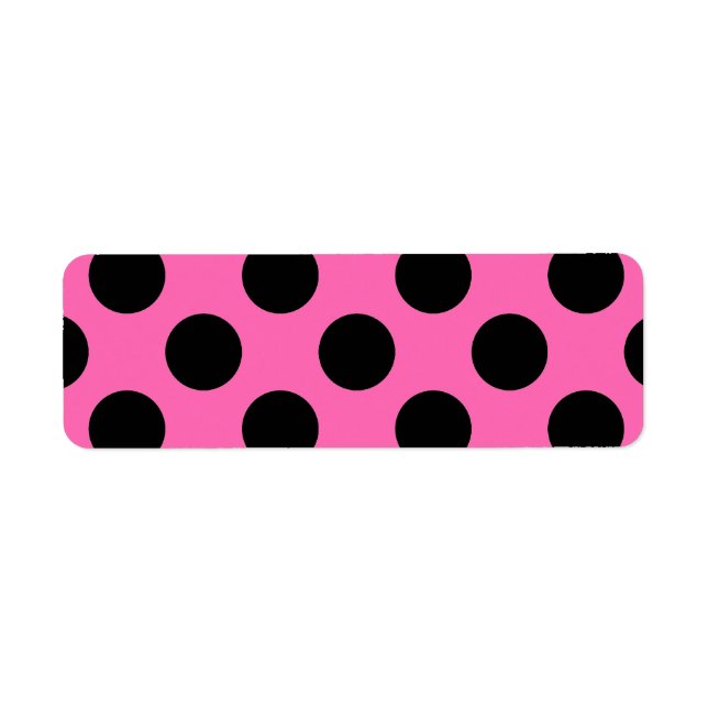 Shock rosa Polka dots Returadress Etikett (Framsidan)