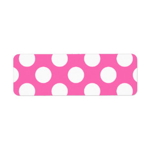 Shock rosa Polka dots Returadress Etikett